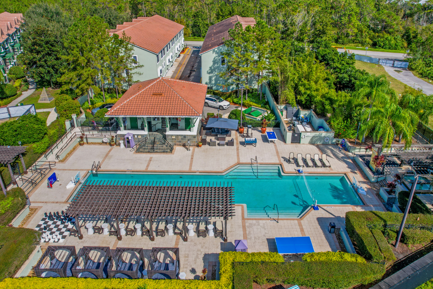 Olympic-length resort pool and community